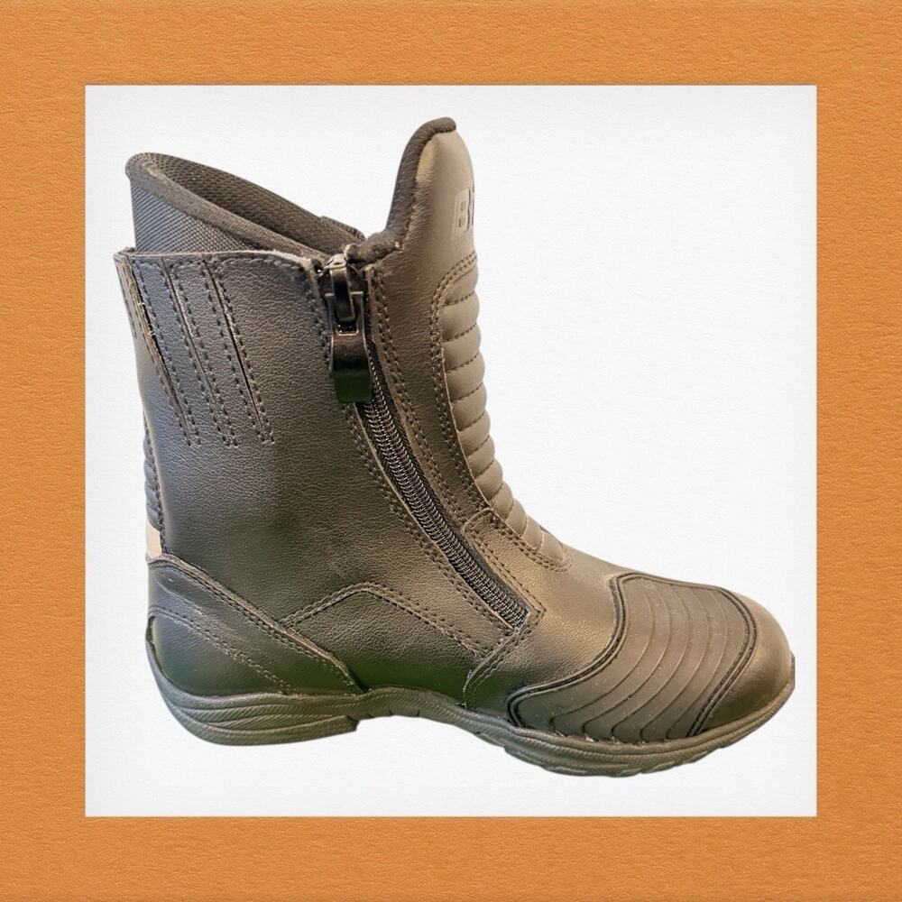 Bilt Pro Tourer Black Protective Motorcycle Riding Boots Womens 6 Dual Zip -NEW - Picture 3 of 14
